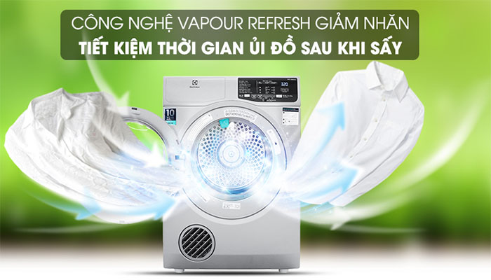 máy sấy Electrolux chống nhăn quần áo hiệu quả