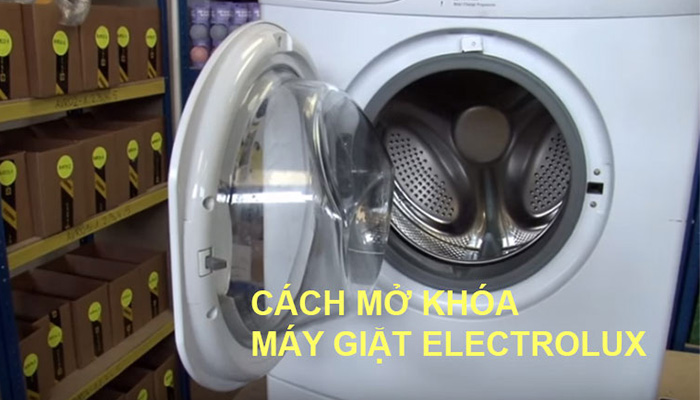 cách mở cửa máy giặt electrolux